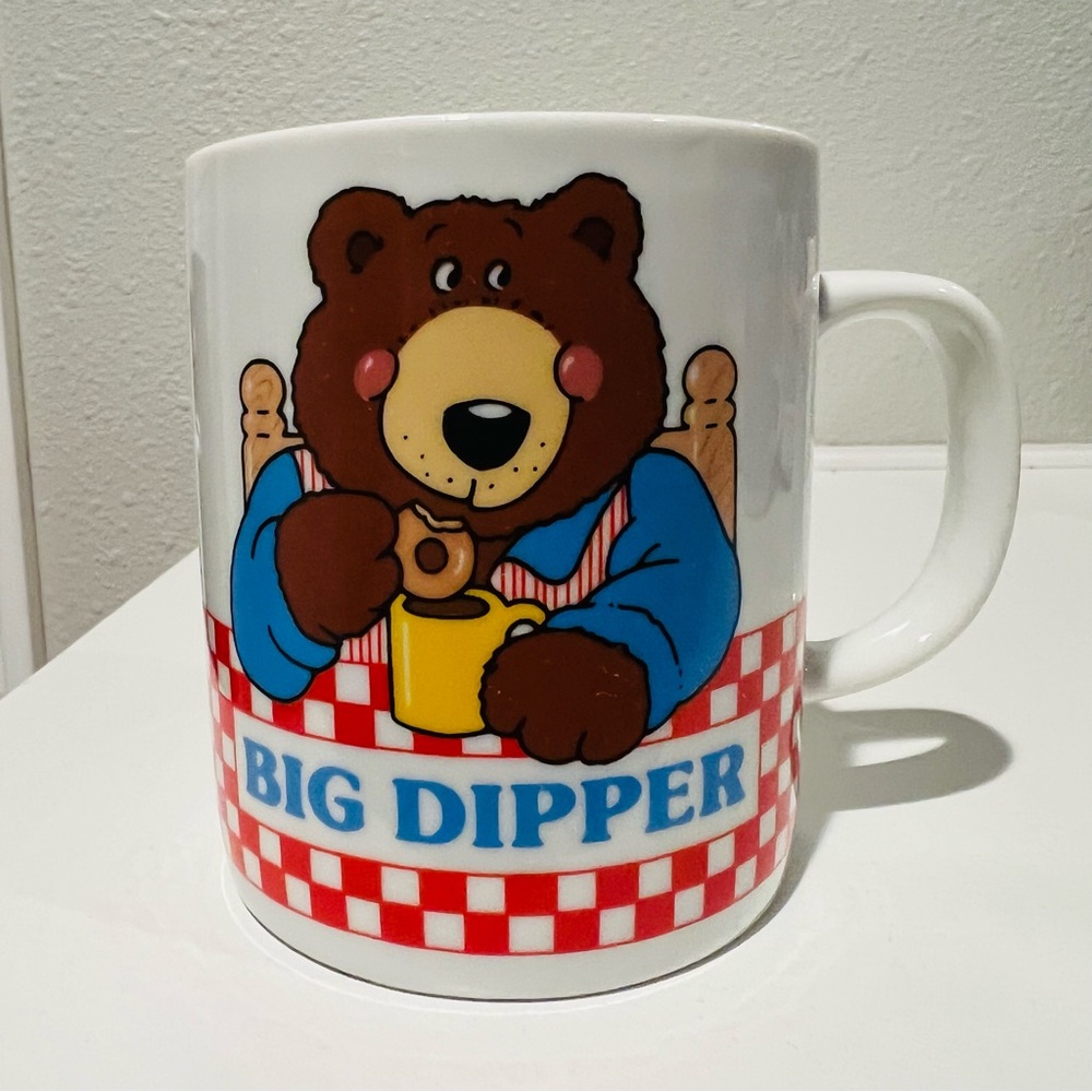 Vintage 1980's Avon Big Dipper Coffee Mug Cup Papa Bear Donut Coffee Cute EUC